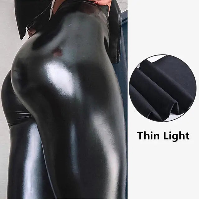 PU Leather High Waist Leggings