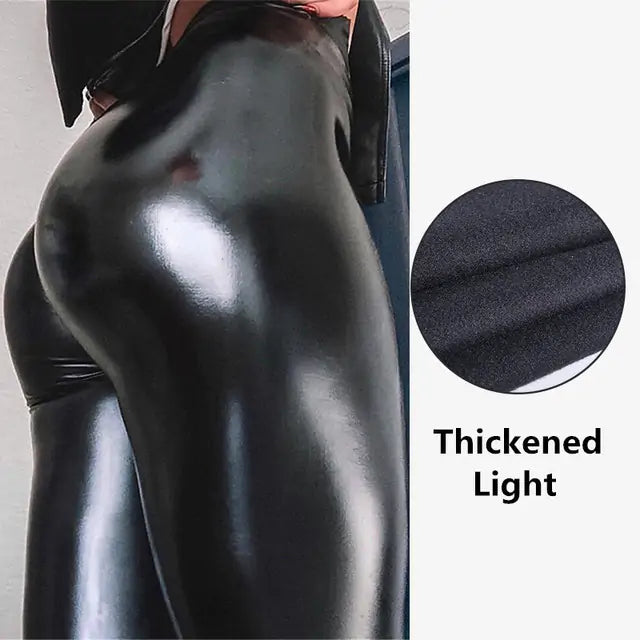 PU Leather High Waist Leggings