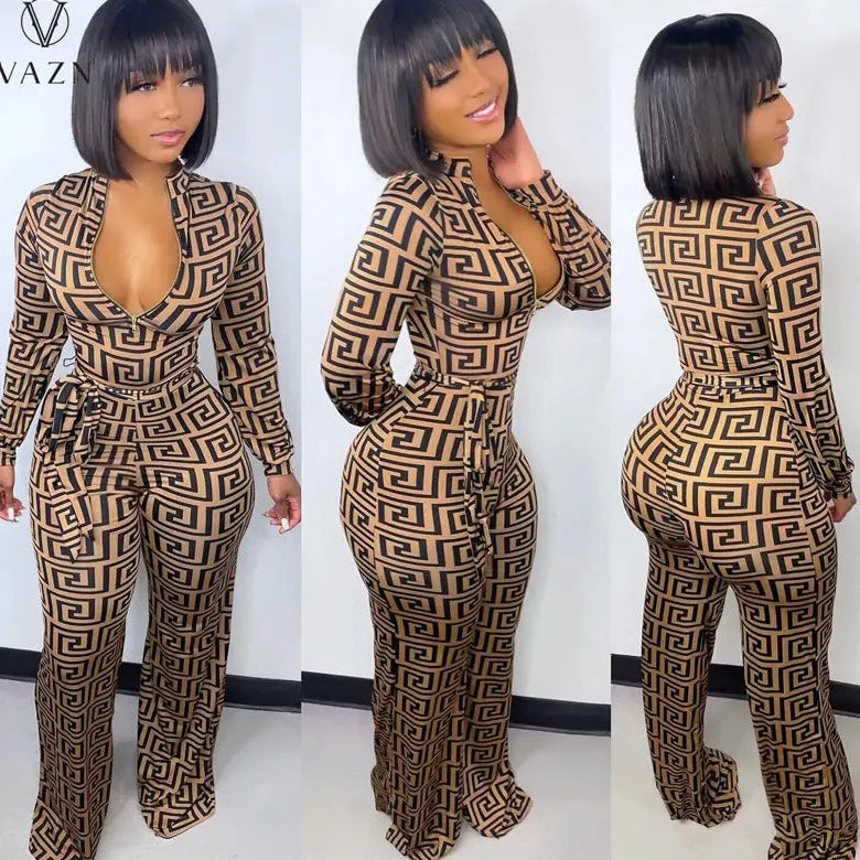 Printed Tight Jumpsuits